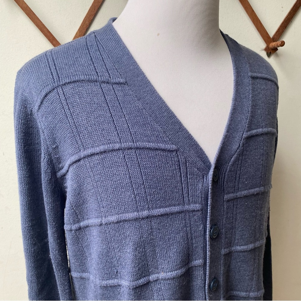 Vintage Ribbed Knit Textured Cardigan - image 5